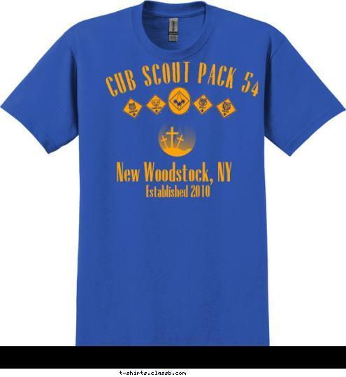 Established 2010 New Woodstock, NY CUB SCOUT PACK 54 T-shirt Design 