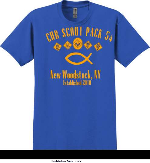 Established 2010 New Woodstock, NY CUB SCOUT PACK 54 T-shirt Design 