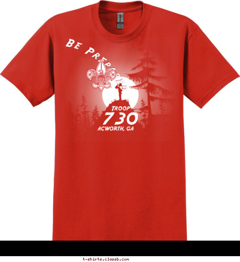 ACWORTH, GA 730 Troop Be Prepared T-shirt Design 