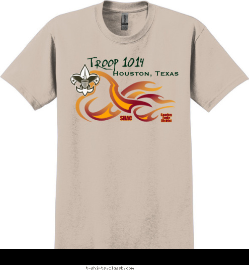  Soaring
  Eagle
 District SHAC Houston, Texas TROOP 1014 T-shirt Design Troop 1014 Design 3