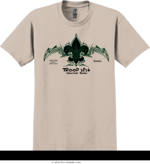  Soaring
  Eagle
 District SHAC Houston, Texas TROOP 1014 T-shirt Design Troop 1014 Design 4