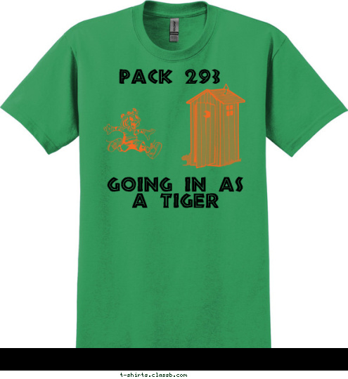 NORTH HUNTINGDON, PA COMING OUT AS A WEBELO GOING IN AS A TIGER PACK 293 
 T-shirt Design 