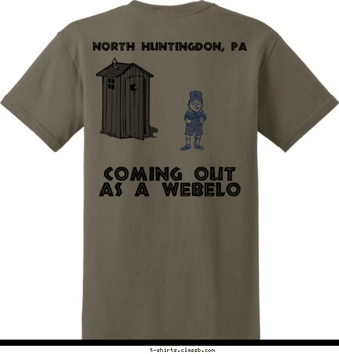 NORTH HUNTINGDON, PA COMING OUT AS A WEBELO GOING IN AS A TIGER PACK 293 
 T-shirt Design 