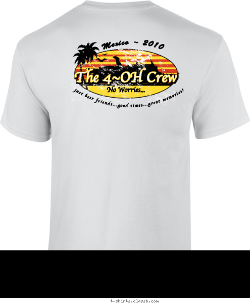 Cruisin' The Spirit The 4~OH Crew No Worries... Mexico ~ 2010 just best friends...good times...great memories! The 4~OH Crew Tim, Jenny, LJ, Stef, Nick & Jen Mexico ~ 2010 T-shirt Design 