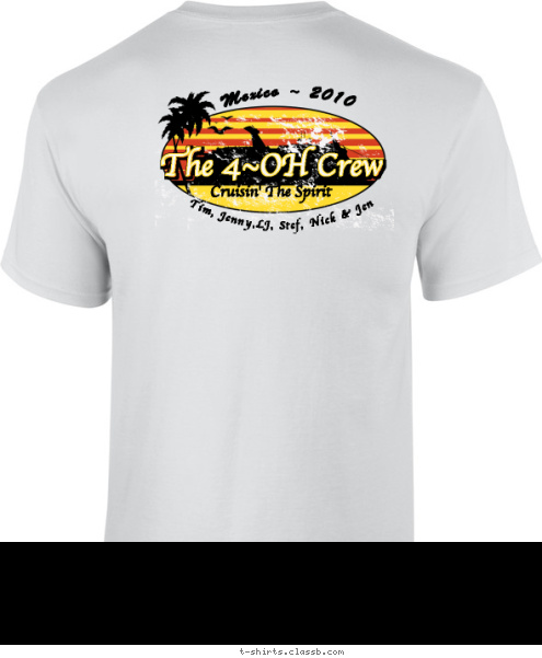 The 4~OH Crew Cruisin' The Spirit Cruisin' The Spirit The 4~OH Crew The 4~OH Crew Cruisin' The Spirit Mexico ~ 2010 Tim, Jenny,LJ, Stef, Nick & Jen No worries...just good times! Mexico ~ 2010 T-shirt Design 