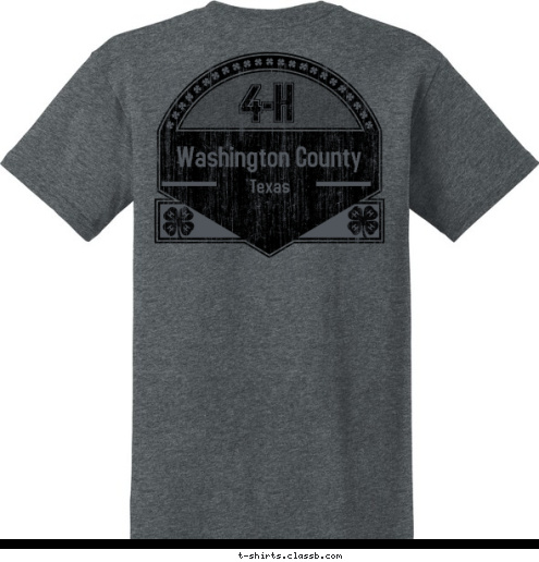 2008 County Washington 4-H EST. Texas Washington County T-shirt Design 