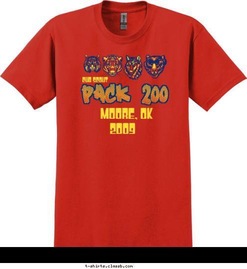 2009 Moore, OK PACK 200 CUB SCOUT T-shirt Design 