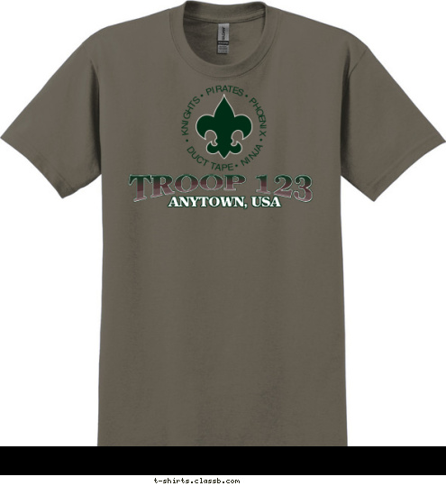 Your text here TROOP 123 ANYTOWN, USA T-shirt Design 