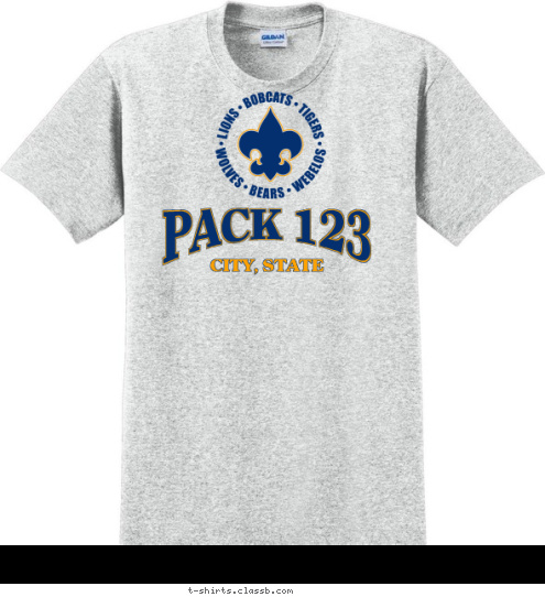 PACK 123 CITY, STATE T-shirt Design SP43