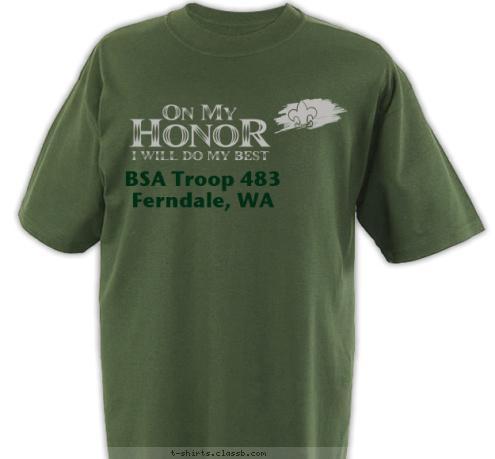 BSA Troop 483 Ferndale, WA T-shirt Design 