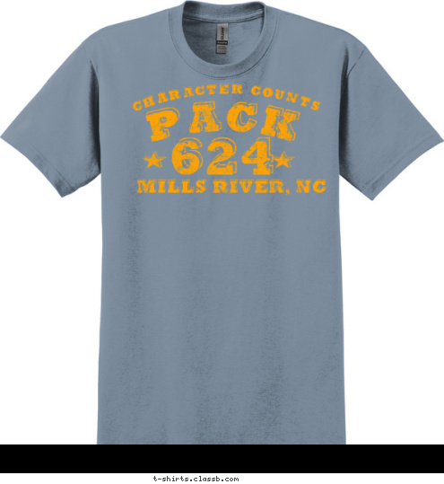 Mills River, NC 624 CHARACTER COUNTS PACK T-shirt Design 