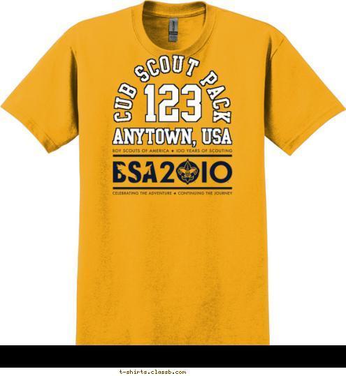 CUB SCOUT PACK 123 ANYTOWN, USA T-shirt Design 