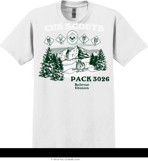 PACK 3026 Bellevue
Illionois CUB SCOUTS T-shirt Design 