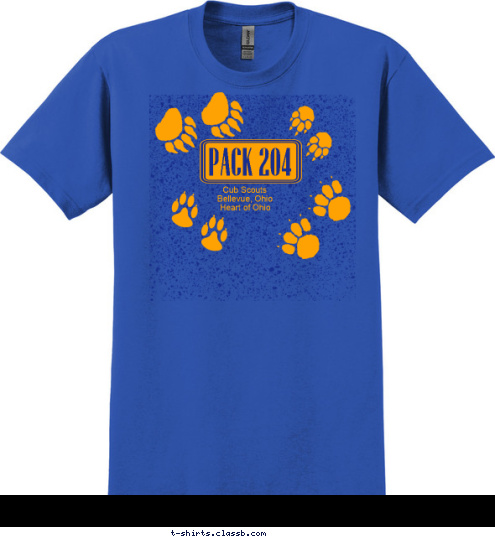 PACK 204       Cub Scouts
    Bellevue, Ohio
    Heart of Ohio T-shirt Design 