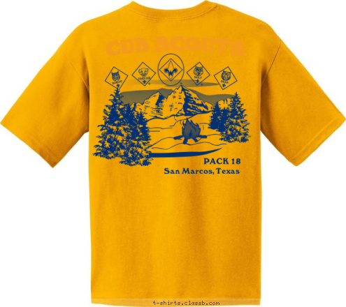 San Marcos, Texas PACK 18 San Marcos, Texas PACK 18 CUB SCOUTS T-shirt Design 