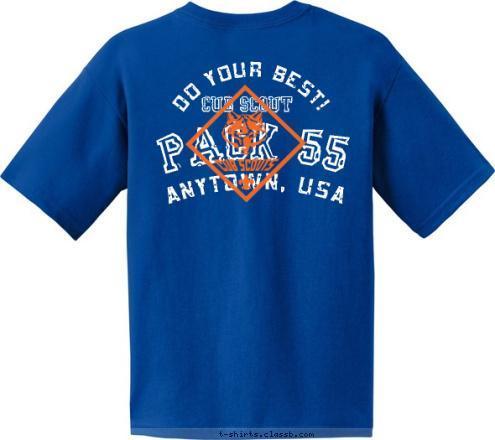 ANYTOWN, USA DO YOUR BEST! PACK 55 CUB SCOUT ANYTOWN, USA PACK 123 CUB SCOUT DO YOUR BEST T-shirt Design 