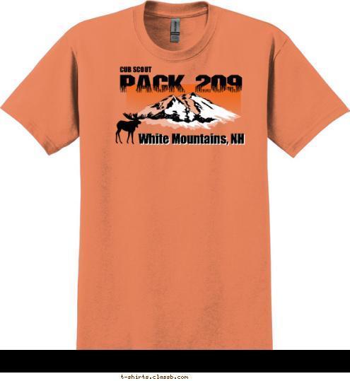 White Mountains, NH PACK 209 CUB SCOUT T-shirt Design 