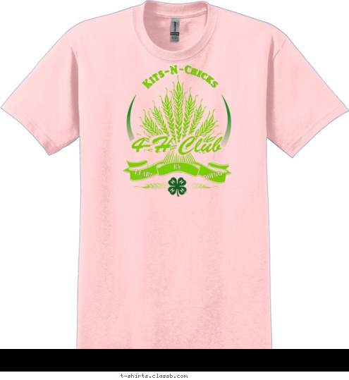 4-H Club 4-H Club DOING BY LEARN Kits-N-Chicks T-shirt Design 