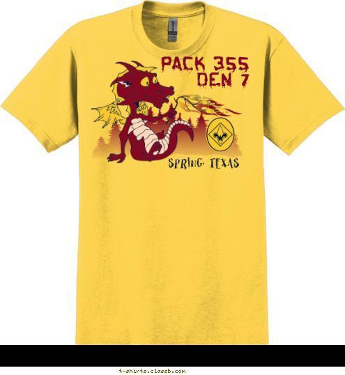 PACK 355
DEN 7 SPRING, TEXAS T-shirt Design 