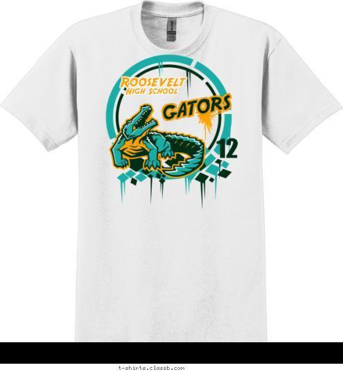 12 High School Roosevelt GATORS T-shirt Design SP2900