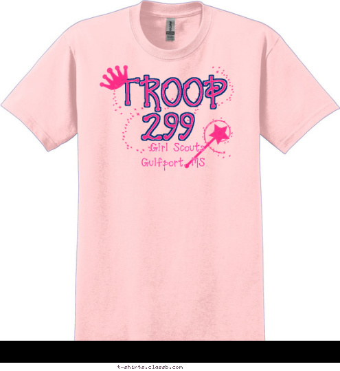 TROOP 299 Girl Scouts
Gulfport, MS T-shirt Design 