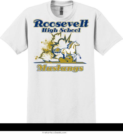 Mustangs High School Roosevelt T-shirt Design SP2910