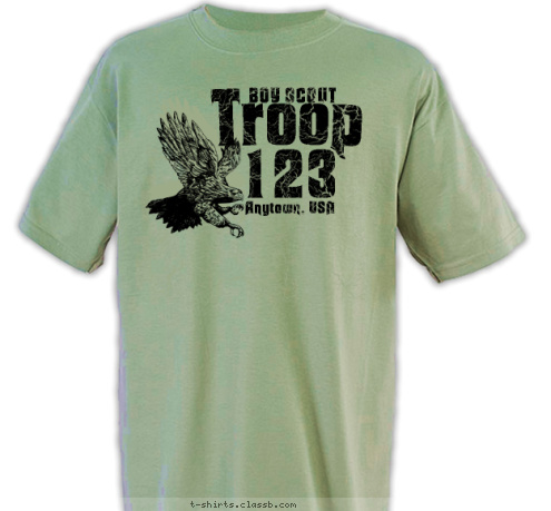 Anytown, USA 123 BOY SCOUT Troop T-shirt Design 