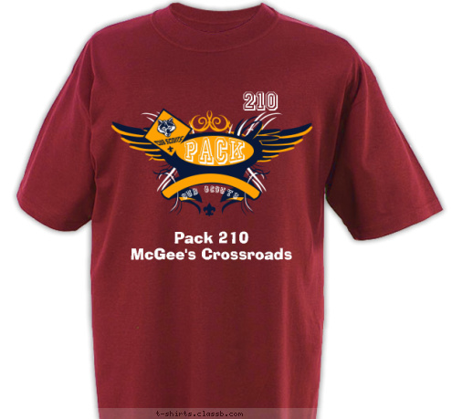 Pack 210
 McGee's Crossroads CUB SCOUTS 210 T-shirt Design 