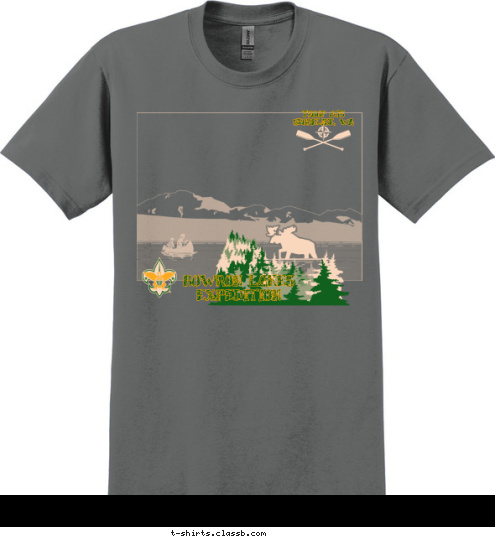 BOWRON LAKES
EXPEDITION TROOP 853
SHORELINE, WA T-shirt Design Lake combo