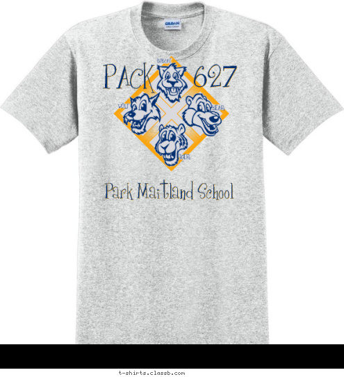 USA Park Maitland School 627 PACK TIGER WOLF BEAR BOBCAT T-shirt Design 