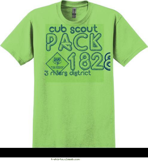 PACK 3 Rivers District 1828 cub scout T-shirt Design 