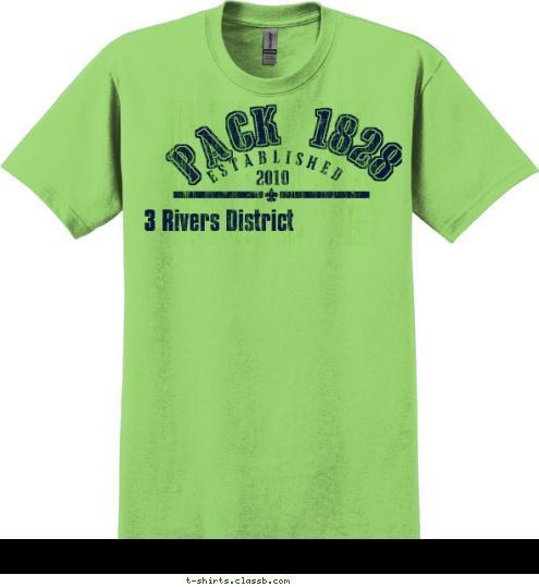 New Text PACK 1828 2010 3 Rivers District ESTABLISHED T-shirt Design 