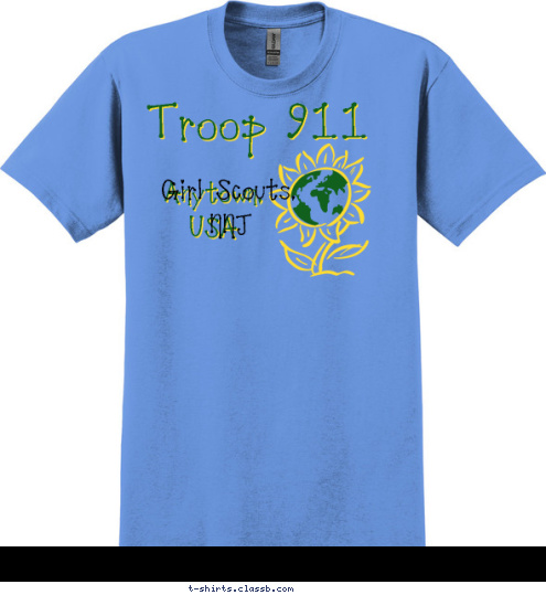 Girl Scouts,
NNJ

 Anytown,
USA

 Troop 911 T-shirt Design 