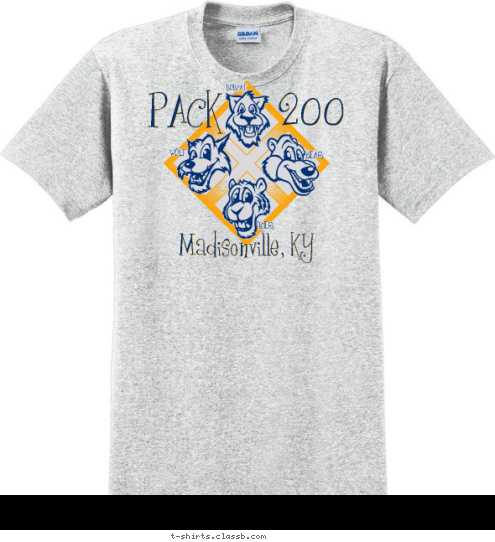 KY Madisonville, KY 200 PACK TIGER WOLF BEAR BOBCAT T-shirt Design 