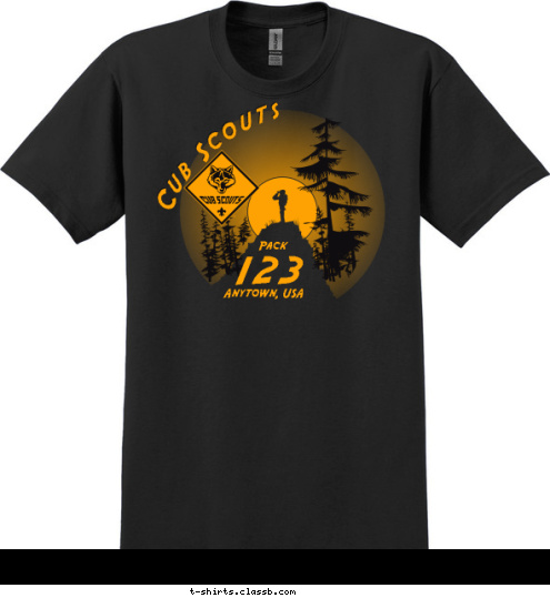 Pack 123
 Anytown, USA Cub Scouts T-shirt Design 