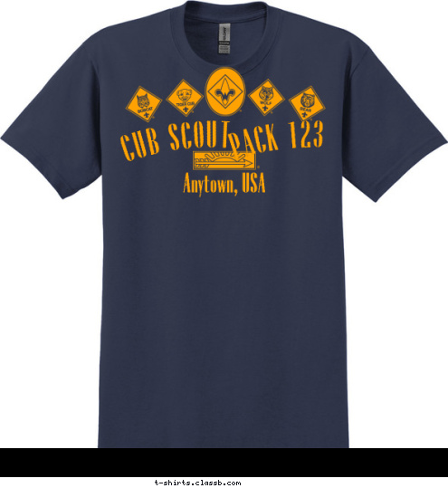 PACK 123 Anytown, USA CUB SCOUT T-shirt Design 