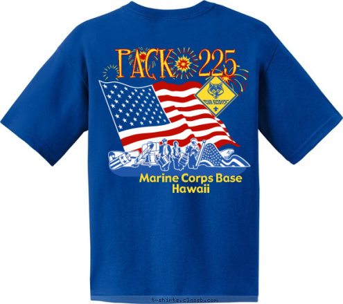 New Text                              


                             Cub Scout
                             Pack 225 PACK  225 Marine Corps Base
Hawaii T-shirt Design 