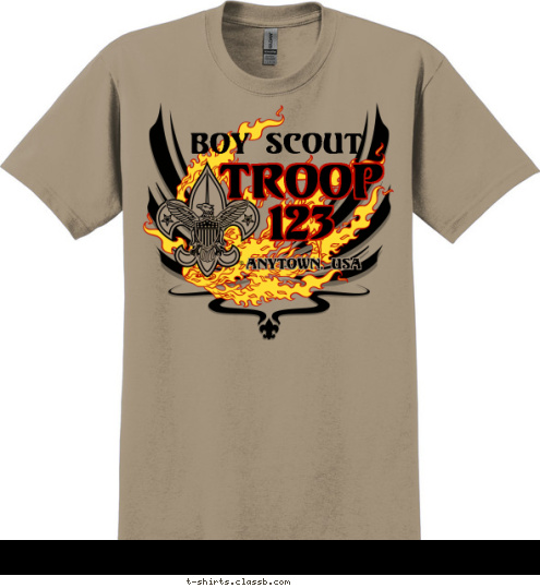 TROOP
123 Anytown, USA Boy Scout T-shirt Design 