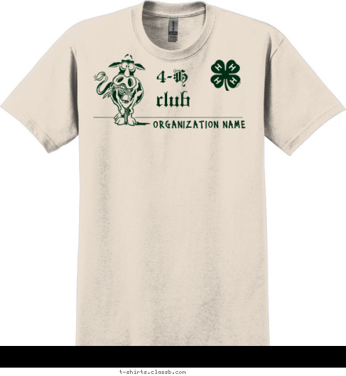 ORGANIZATION NAME club 4-H T-shirt Design 