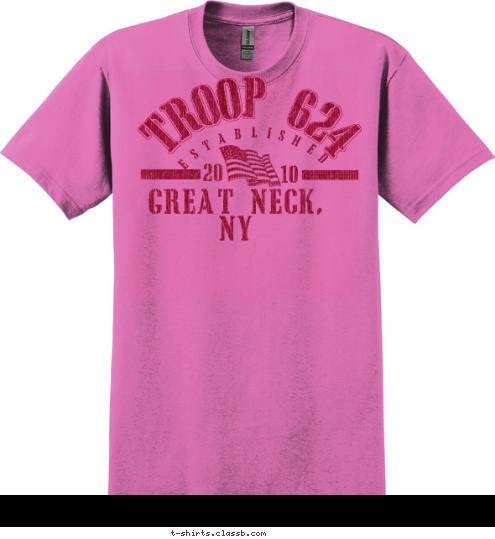 10 20  ESTABLISHED TROOP 624 GREAT NECK, NY T-shirt Design 