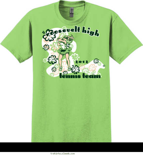SP2951 Flowers and Tennis T-shirt Design