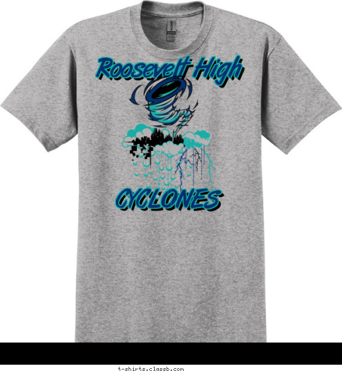 Roosevelt High CYCLONES T-shirt Design SP2958