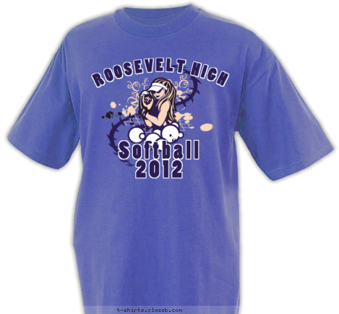 2012 Softball ROOSEVELT HIGH T-shirt Design SP2963