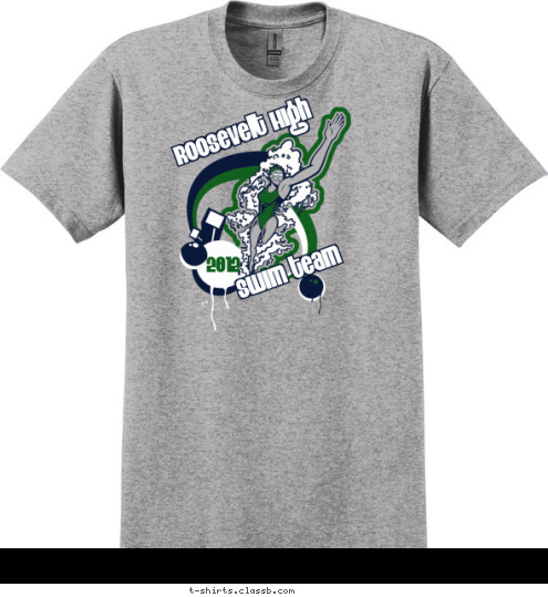 2012 swIm team Roosevelt HIgh T-shirt Design SP2965