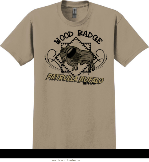 PATRULLA BUFALO NE-V-140 AWAITS HIGH ADVENTURE AT... WOOD BADGE T-shirt Design 