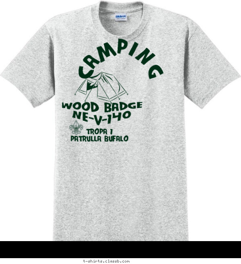 TROPA 1
PATRULLA BUFALO WOOD BADGE
NE-V-140 CAMPING T-shirt Design 