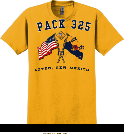 EST. 1942 Aztec, NM. USA 325 PACK Aztec, New Mexico PACK 325 T-shirt Design Aztec Pack 325