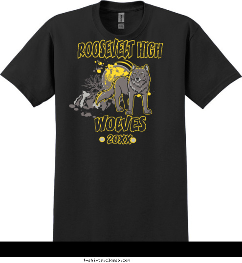 2012 ROOSEVELT HIGH WOLVES T-shirt Design SP2971