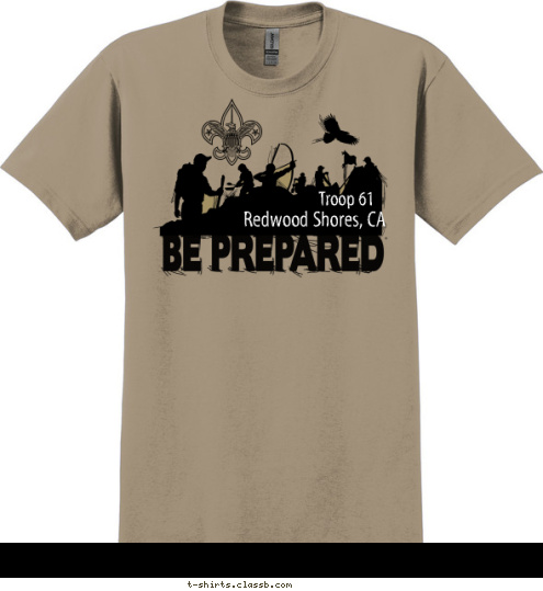 Troop 61 Redwood Shores, CA T-shirt Design Silouette