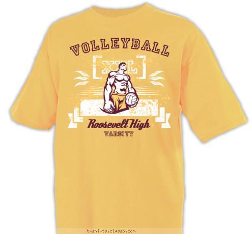 VOLLEYBALL VARSITY Roosevelt High XXL T-shirt Design SP2976